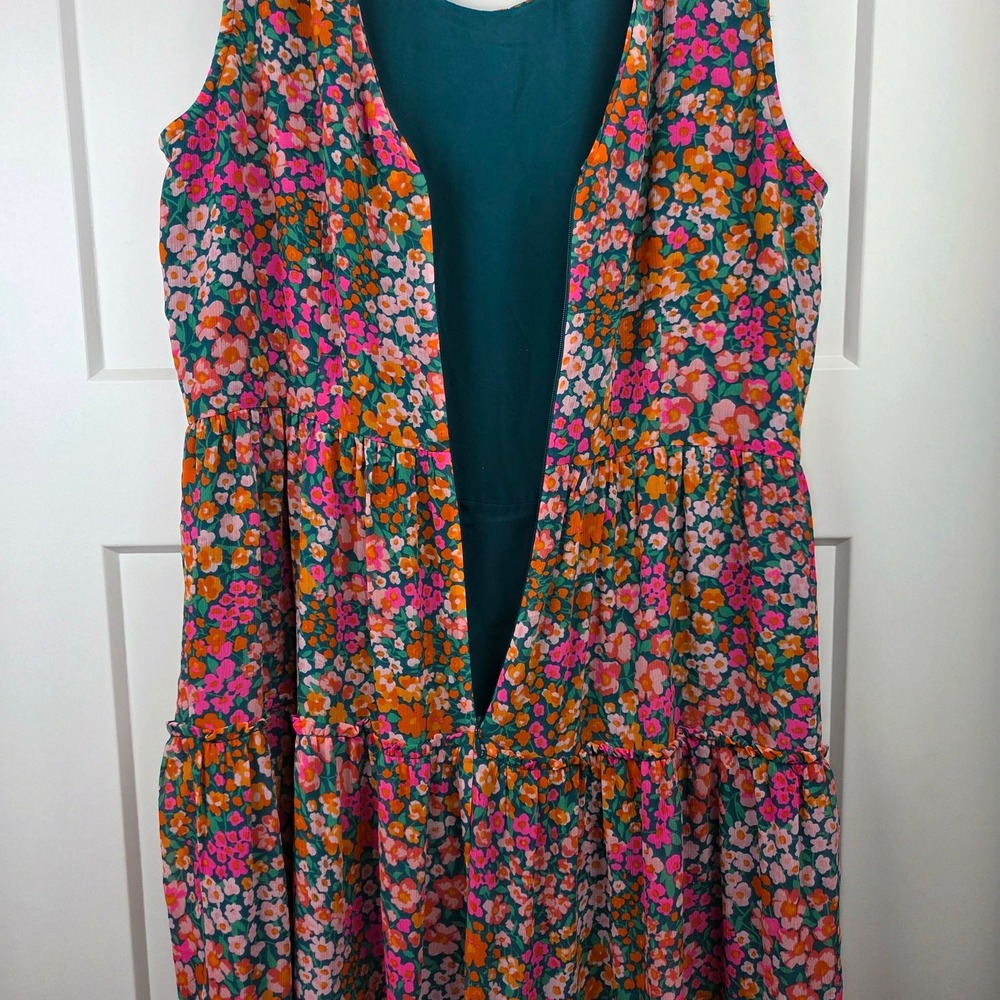 J.Crew Womens Floral Tiered Midi Dress in Micro Meadow Print Size Medium - Picture 9 of 13